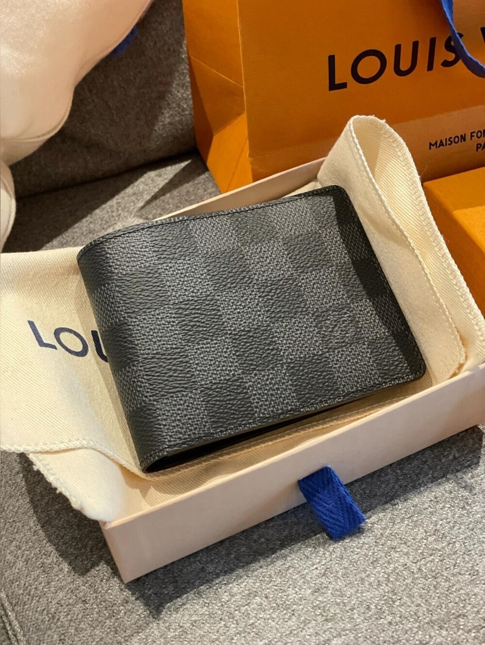 Louis Vuitton Damier Graphite Slender Wallet - Black